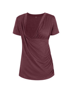 Camisetas de Lactancia Liu & Qu para Mujeres Manga Corta V Cuello