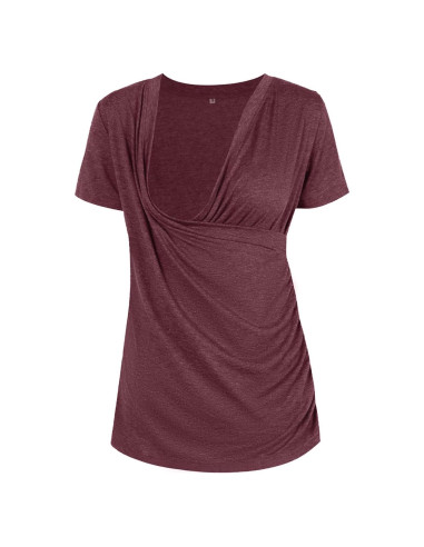 Camisetas de Lactancia Liu & Qu para Mujeres Manga Corta V Cuello