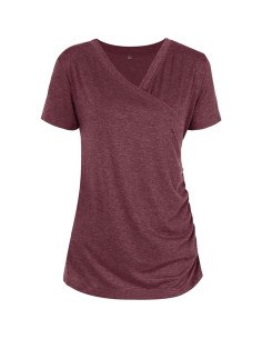 Camisetas de Lactancia Liu & Qu para Mujeres Manga Corta V Cuello 2