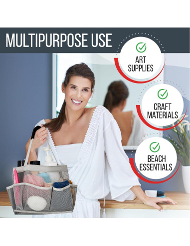 Bolsa de Ducha Plegable Masirs 9 Bolsillos Gris Organizador