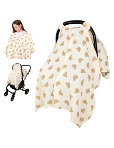 Funda de Asiento de Coche Bebé Muselina Oso 88.9x114.3 cm