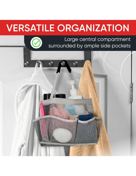 Bolsa de Ducha Plegable Masirs 9 Bolsillos Gris Organizador