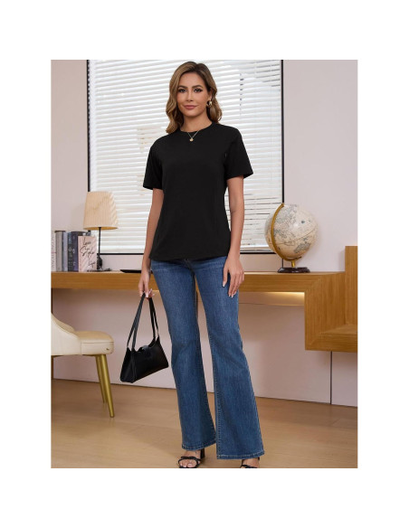 Camisa de Lactancia Ecavus Negra Mediana con Cremallera Oculta