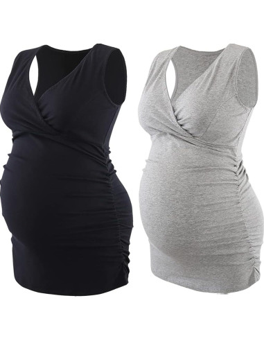 Top de Lactancia COLOMI para Mujeres - Camiseta Pijama Mediana