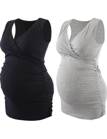 Top de Lactancia COLOMI para Mujeres - Camiseta Pijama Mediana