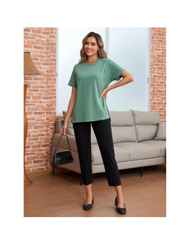 Camisa de Lactancia Oversized Ecavus Verde XL con Cremallera Oculta