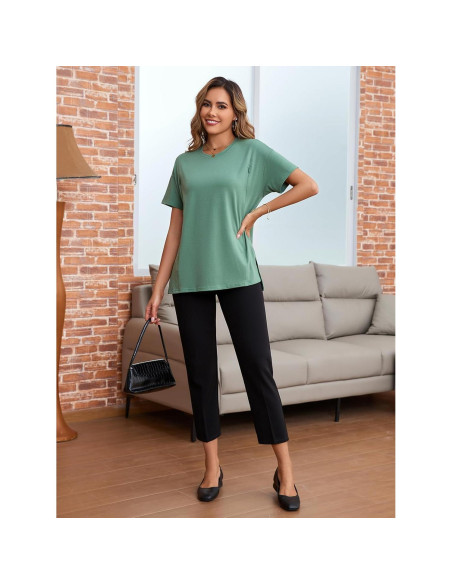 Camisa de Lactancia Oversized Ecavus Verde XL con Cremallera Oculta