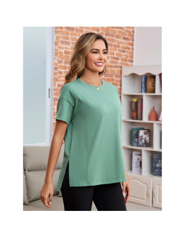 Camisa de Lactancia Oversized Ecavus Verde XL con Cremallera Oculta