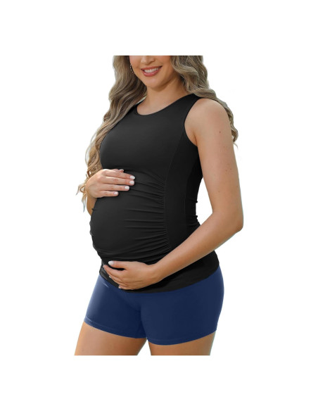 Camiseta de Maternidad ATTRACO X-Large Negra con Sujetador Incorporado
