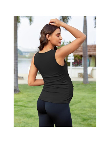 Camiseta de Maternidad ATTRACO X-Large Negra con Sujetador Incorporado