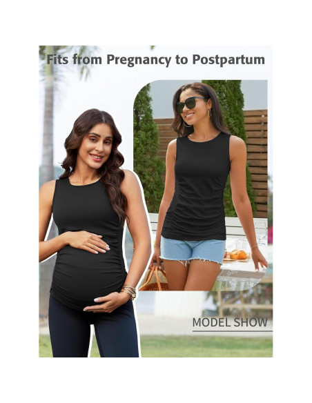 Camiseta de Maternidad ATTRACO X-Large Negra con Sujetador Incorporado