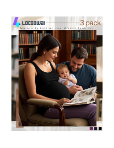 Paquete de 3 Camisetas de Maternidad Sin Mangas Algodón 2