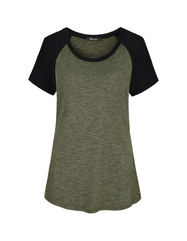 Camiseta de Maternidad Quinee Raglan para Lactancia Verde 2 XXL