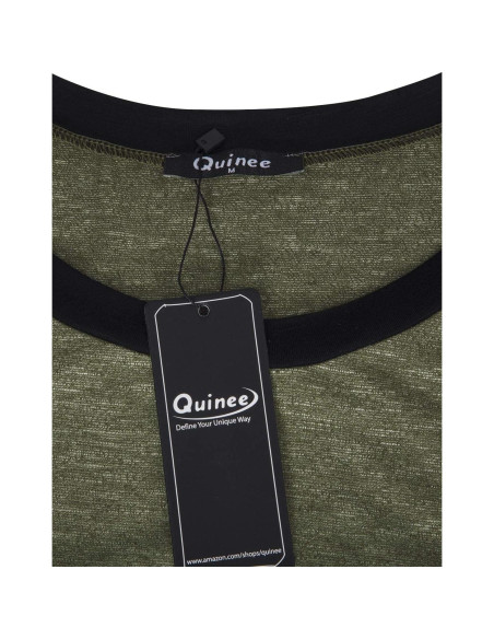 Camiseta de Maternidad Quinee Raglan para Lactancia Verde 2 XXL