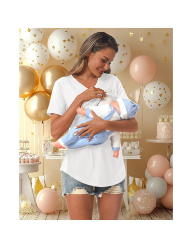 Camisetas de Lactancia Ficerd 3 Pcs Doble Capa Mujer XL