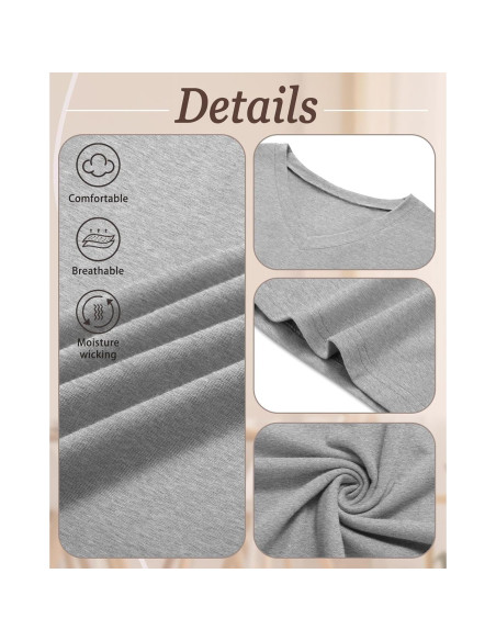 Camisetas de Lactancia Ficerd 3 Pcs Doble Capa Mujer XL