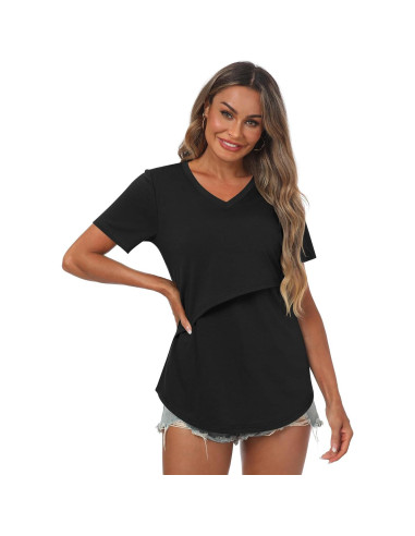 Camisetas de Lactancia Ficerd 3 Pcs Doble Capa Mujer XL