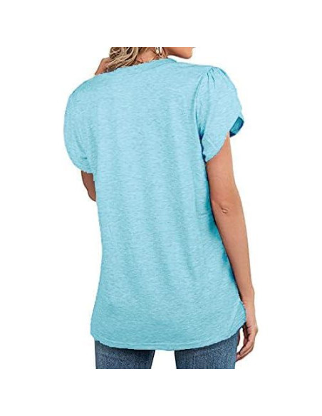 Blusa de Amamantamiento Mujer Cuello en V Mangas de Pétalo