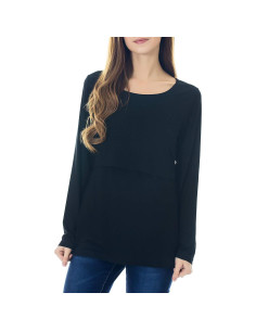 Camisetas de Lactancia Smallshow Manga Larga para Mujeres 2