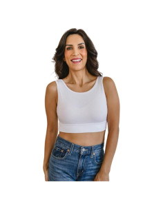 Camiseta sin mangas Halftee para mujeres y adolescentes 1X Blanca