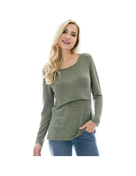 Camisetas de Lactancia para Mujeres Bearsland 3 Pzas Manga Larga