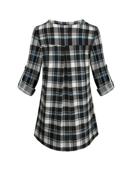 Blusa de Lactancia Joymom Manga Larga Cuello en V Azul Negra