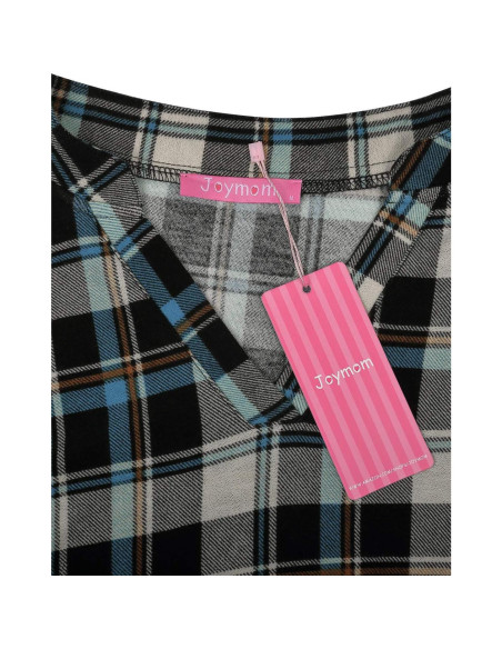 Blusa de Lactancia Joymom Manga Larga Cuello en V Azul Negra