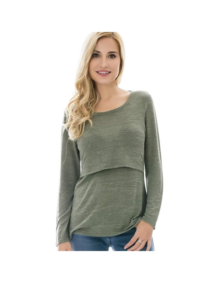 Camisetas de Lactancia para Mujeres Bearsland 3 Pzas Manga Larga