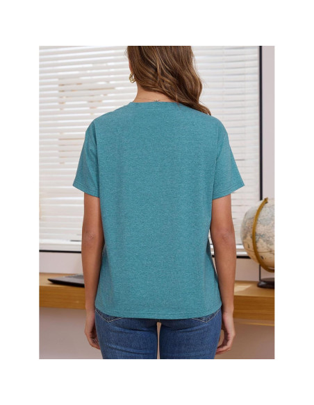 Camiseta de Lactancia Ecavus con Cremallera para Mujeres - Azul Jaspeado