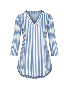 Camiseta de Lactancia Manga Larga Mujer H9916 Azul 2