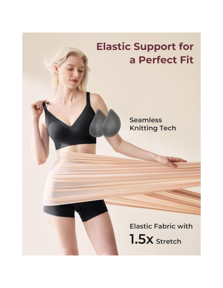 Sujetador de Lactancia Momcozy CoolFit Sin Costuras Negro