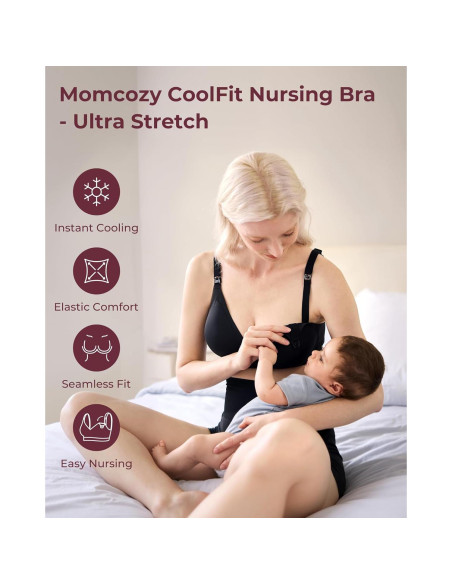 Sujetador de Lactancia Momcozy CoolFit Sin Costuras Negro