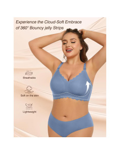 Sujetador de Lactancia SWOMOG Sin Costuras Azul Mediano 2