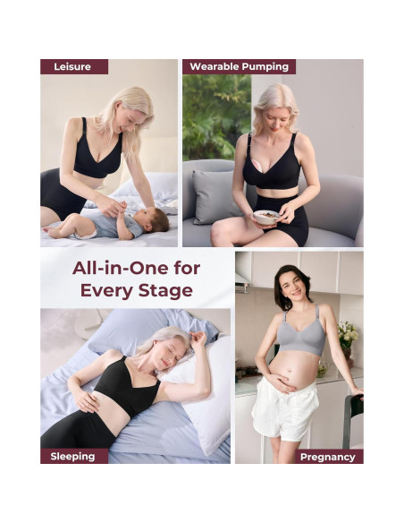 Sujetador de Lactancia Momcozy CoolFit Sin Costuras Negro