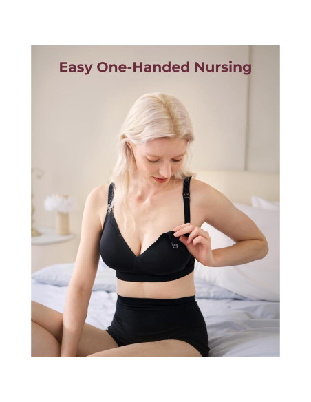 Sujetador de Lactancia Momcozy CoolFit Sin Costuras Negro