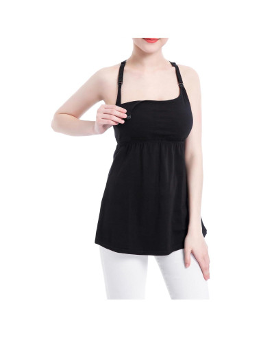 Camisetas de Lactancia SUIEK 3 Pack Algodón Bralette Ajustable