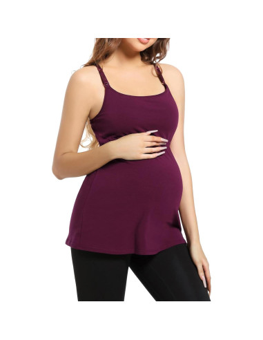 Camisetas de Lactancia SUIEK 3 Pack Algodón Bralette Ajustable