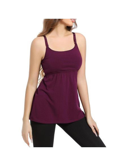 Camisetas de Lactancia SUIEK 3 Pack Algodón Bralette Ajustable