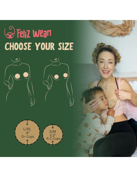 Cubiertas de pezón de silicona Feliz Wean - 2 pares Nude