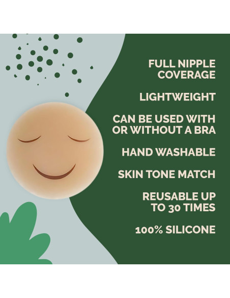 Cubiertas de pezón de silicona Feliz Wean - 2 pares Nude