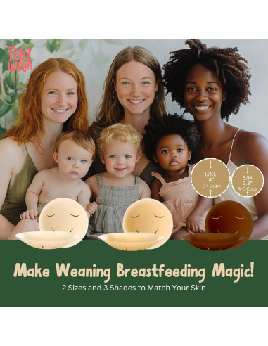 Cubiertas de pezón de silicona Feliz Wean - 2 pares Nude