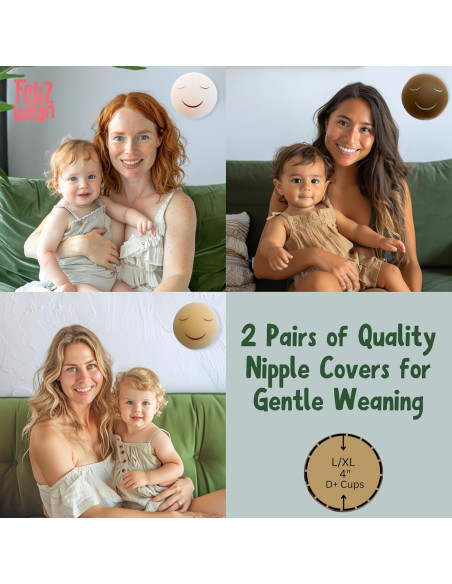 Cubiertas de pezón para destete Feliz Wean - 10.16 cm