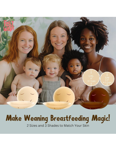 Cubiertas de pezón para destete Feliz Wean - 10.16 cm