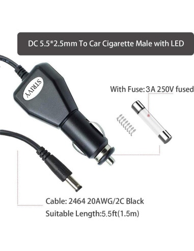 Adaptador de Encendedor 12V STRIVY para Extractor Leche Spectra