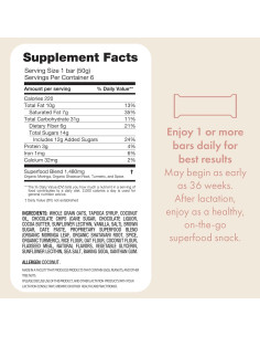 Barra de Lactancia Boobie Avena con Chispas de Chocolate 12 Unidades 2