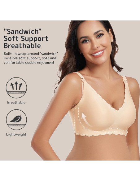 Sujetadores de Lactancia Gailife 3 Pack Sin Costuras XXL