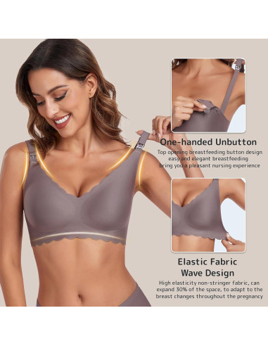 Sujetadores de Lactancia Gailife 3 Pack Sin Costuras XXL