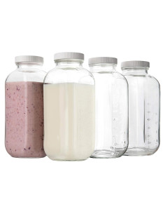 Botellas de Vidrio Kitchentoolz 32 oz Cuadradas - Paquete de 2