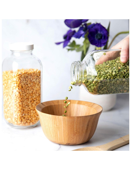 Botellas de Vidrio Kitchentoolz 32 oz Cuadradas - Paquete de 2