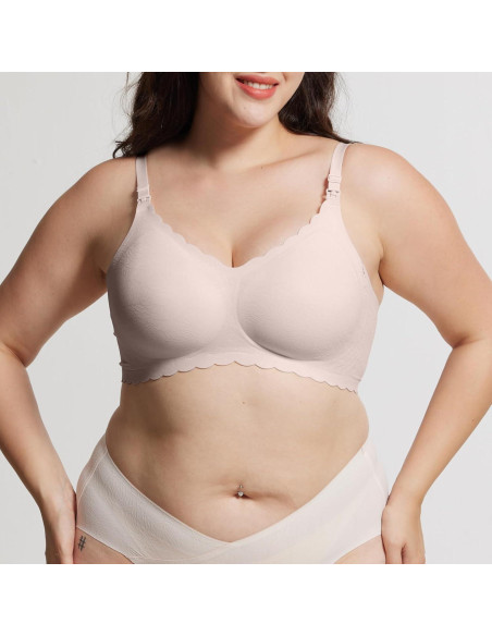 Sostén de Lactancia Maternidad HIHOSSI Sin Costuras Rosa XL